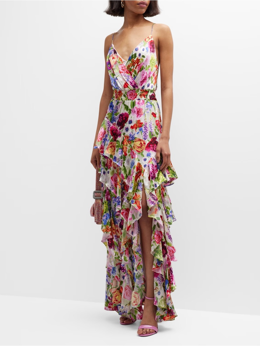 Alice + Olivia - Floral Hayden Ruffle Maxi Dress